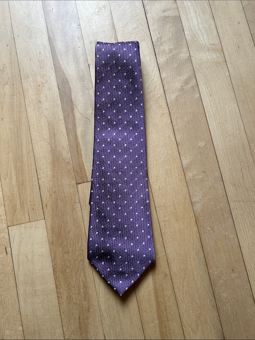 Vintage Polo by Ralph Lauren Purple Polka Dot Pattern Silk Tie